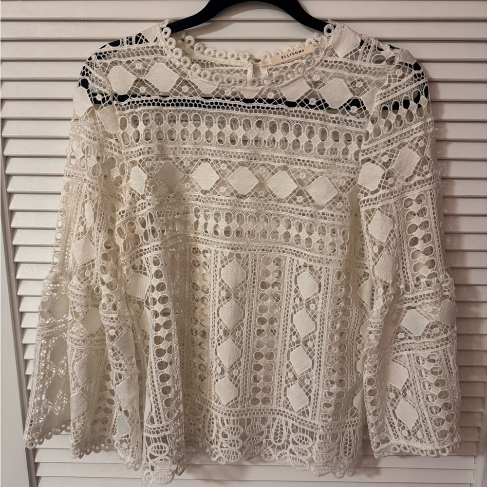 Ellison Cream Crochet Lace Blouse